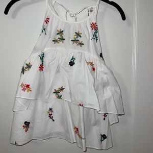 White Zara tunic with flowers